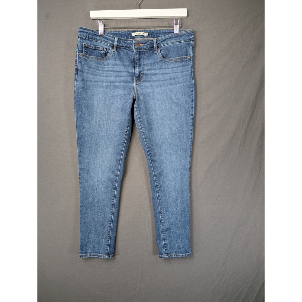 Levis 711 Skinny Jeans Blue Denim Mid Rise Womens Size 31